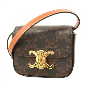 Celine Triomphe Shoulder Bag in Brown Leather for Women