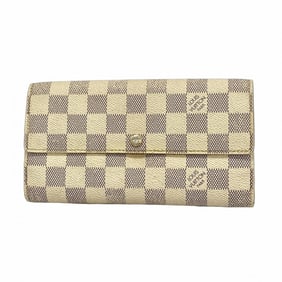 Louis Vuitton Damier Azur Portefeuille Sarah Long Wallet N61735 White Women's