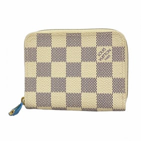 Louis Vuitton Damier Azur Zippy Coin Purse N63069 White Women's