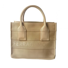 Salvatore Ferragamo Ferragamo Women's Logo Fabric Tote Bag Canvas