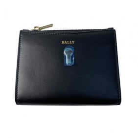 BALLY Women's Bifold Compact Wallet in Black Leather