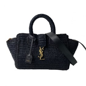 Saint Laurent Women's Cabas Raffia Basket Bag Handbag Shoulder