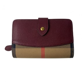 Burberry Women's Nova Check Leather Canvas Bifold Wallet