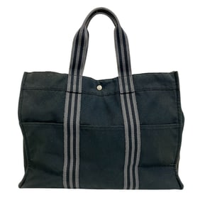 HERMES Hermès Foule Tote GM Striped Bag Black Unisex