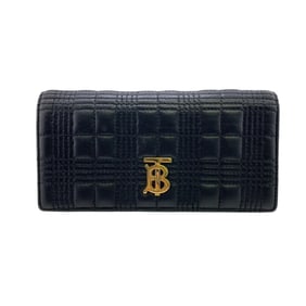 BURBERRY TB Lola Flap Long Wallet in Black