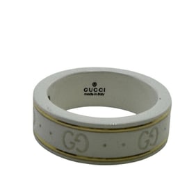 GUCCI Gucci Icon Collection GG Motif Ring, White, Unisex