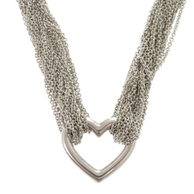 Tiffany & Co. Open Heart Toggle Necklace in Sterling Silver (0275)