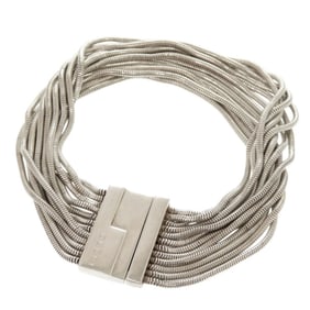 Gucci Vintage 12-Strand Snake Chain Sterling Silver Bracelet 0521 GUCCI