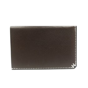 Like new Hermès H Serie Colorfil Veau Evercolor W stamped mocha brown card case 0983 HERMES