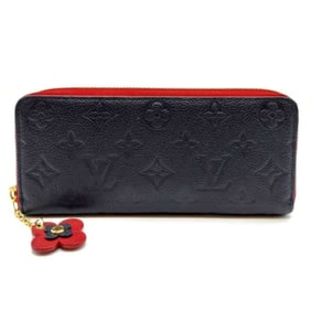 Louis Vuitton Portefeuille Clemence Round Long Wallet in Marine Rouge Navy and Red with Monogram