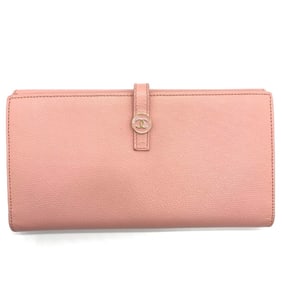 CHANEL Long Wallet with Double Coco Mark, Pink, Women's