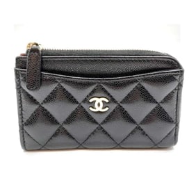 CHANEL Classic Matelasse Fragment Case, Coin Case & Card Holder, Black Caviar Leather