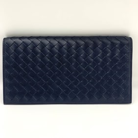 Bottega Veneta Intrecciato Wallet, Navy
