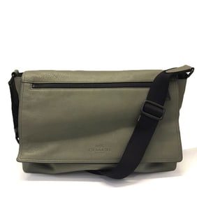 Coach shoulder bag, khaki and green leather crossbody bag 71645 COACH