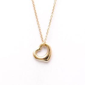 Tiffany Open Heart Necklace Pink Gold (18K) No Stone Men,Women Fashion Pendant Necklace (Pink Gold)