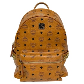 MCM Stark Side Stud Backpack (MMK7AVE99CO001) - Leather Daypack for Men and Brown Visetos Women