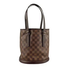 Louis Vuitton Damier Mare Shoulder Bag in Canvas and Ebene Leather, Women's, N42240 z7348