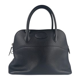 Hermes Hermès Bolide 31 Handbag/Shoulder Bag in Taurillon Clemence Leather, Black and Silver,