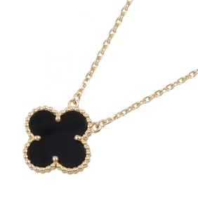 Van Cleef & Arpels Vintage Alhambra Necklace, Onyx, 18K Yellow Gold, Women's, Gold and Black,