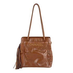 CHANEL Shoulder Bag, Leather, Brown, Women's, Z7335