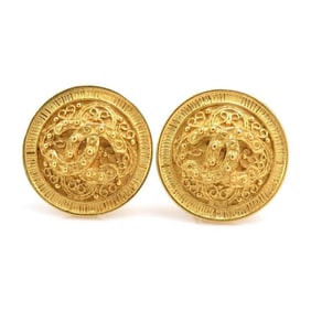 CHANEL Coco Mark Metal Gold Earrings for Women e61024a