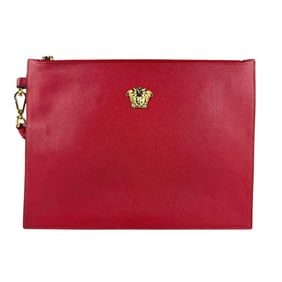 Versace Medusa Leather Clutch Bag in Red for Men and Women, z7308