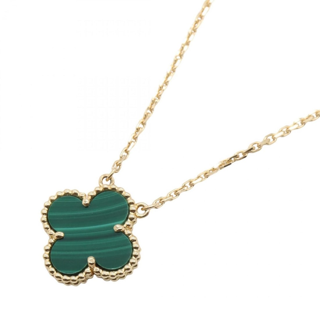 Van Cleef & Arpels Vintage Alhambra Malachite Necklace, 18K Yellow Gold, Women's, Gold and Green,: --- Catalog ---Category: SizePendant Size: 15mm x 15mm / 0.59'' x 0.59''Neck Circumference: 37 cm - 41.5 cm / 14.56'' - 16.33''Category: DesignColor: Gold, GreenGender: WomenMaterial: Yellow gold (18K