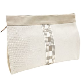 Hermes Hermès Jime Tou GM Toile H Cotton Canvas Pouch, Beige. This multi-purpose pouch can be used