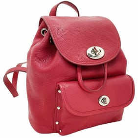 Coach Mini Turnlock Backpack in Red Leather (F37581) - Women's Daypack (HH-15931) Outlet