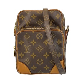 LOUIS VUITTON Monogram Amazon Brown Leather Shoulder Bag with Gold Hardware, M45236, Women's