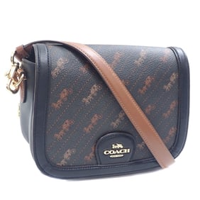 Coach Horse and Carriage Shoulder Bag, Women's, Black/Brown, PVC Leather, C1059
