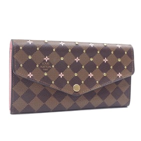 Louis Vuitton Damier Ebene Portefeuille Sarah Bifold Long Wallet (N60476) Women's, Pink with Floral