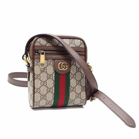 Gucci Ophidia Shoulder Bag, Beige Ebony, GG Supreme Canvas and Leather, 598127, for Men Women