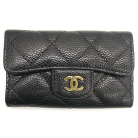 CHANEL Matelasse Caviar Skin 6-Key Case Black A31503