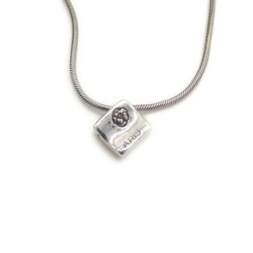 CHANEL Camellia pendant necklace silver 925