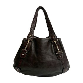 GUCCI Guccissima Horsebit Leather Tote Bag, Semi-Shoulder Handbag, Brown, 2213a