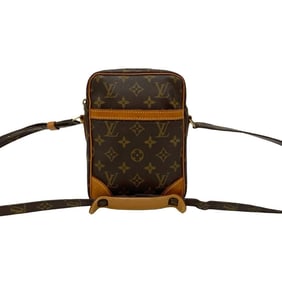 LOUIS VUITTON Danube Monogram Logo Leather Mini Shoulder Bag/Pochette in Brown (Product Code: 42241)