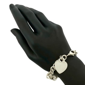 TIFFANY & Co. Tiffany Return to Heart Tag Sterling Silver Chain Bracelet, 24254
