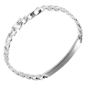 Tiffany & Co. Curbside ID Plate Bracelet, 925 Sterling Silver, Approx. 13.35g