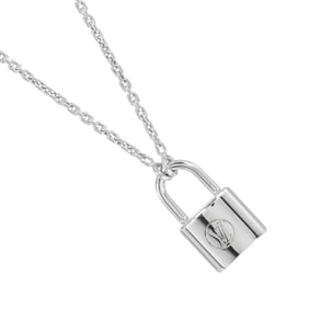 Louis Vuitton Lockit Necklace with Padlock Motif, 925 Sterling Silver, Approx. 8.28g, Women's