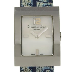 Dior Maris Watch D78-109, Stainless Steel and Leather, Quartz Movement, Analog Display, White Shell