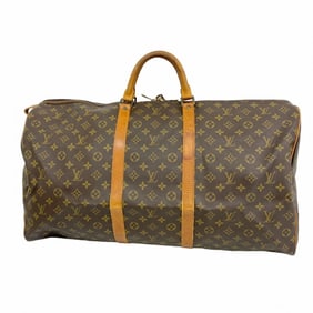 Louis Vuitton Monogram Keepall 60 Boston Bag M41422 Brown Men's and Women's
