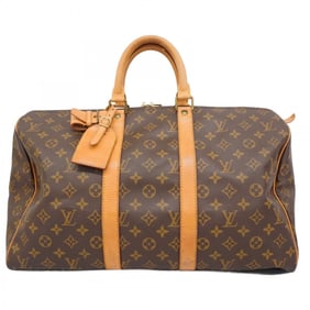 Louis Vuitton Monogram Keepall 45 Boston Bag M41428 Brown Men's and Women's