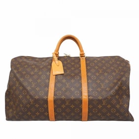 Louis Vuitton Monogram Keepall 60 Boston Bag M41422 Brown Men's and Women's