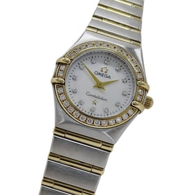OMEGA Constellation Mini 1267.75 Women's Watch, 12-Piece Diamond Bezel, Shell Quartz Movement,