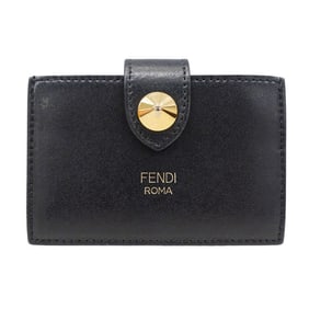 FENDI business card holder/card case for men and women, brand leather, black holder, holder