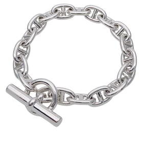 Hermes Hermès Chaine d'Ancre MM Bracelet for Men and Women, 18 Links, 925 Sterling Silver, Polished