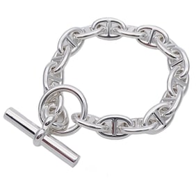 Hermes Hermès Chaine d'Ancre PM Bracelet, Women's, 16 Links, 925 Sterling Silver, Polished