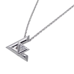 Louis Vuitton Women's Necklace, 750WG Diamond Pendant LV Volt One PM, White Gold, Q93806, Polished