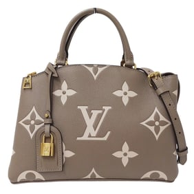 Louis Vuitton Monogram Empreinte Two-Tone Bag, Petit Palais PM Tourterelle Creme M58914, Women's,